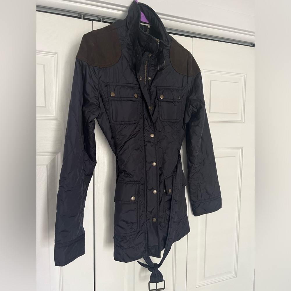 Banana Republic equestrian style coat in navy blue